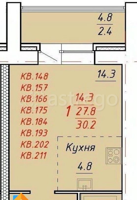 1-комн. квартира, 30.7 м2, 2/5 эт. Новоалтайск - изображение 1