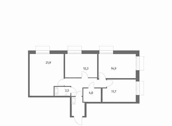 3-комн. квартира, 79 м2, 3/13 эт. Санкт-Петербург