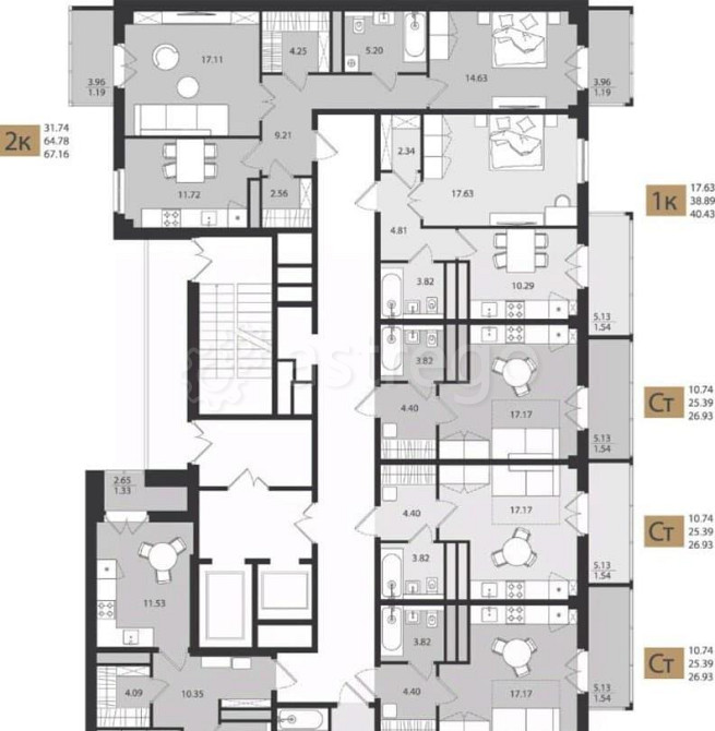 2-комн. квартира, 67.16 м2, 15/16 эт. Архангельск - изображение 3