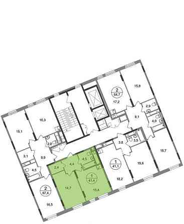 1-комн. квартира, 41 м2, 17/17 эт. Москва
