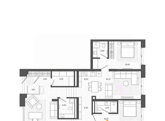 4-комн. квартира, 109.39 м2, 1/9 эт. Барнаул