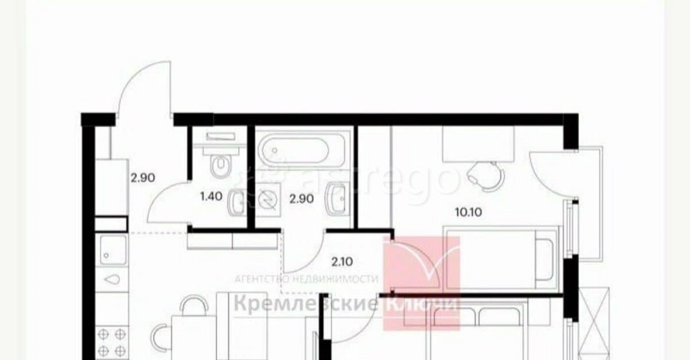2-комн. квартира, 46.2 м2, 5/25 эт. Мытищи - изображение 2