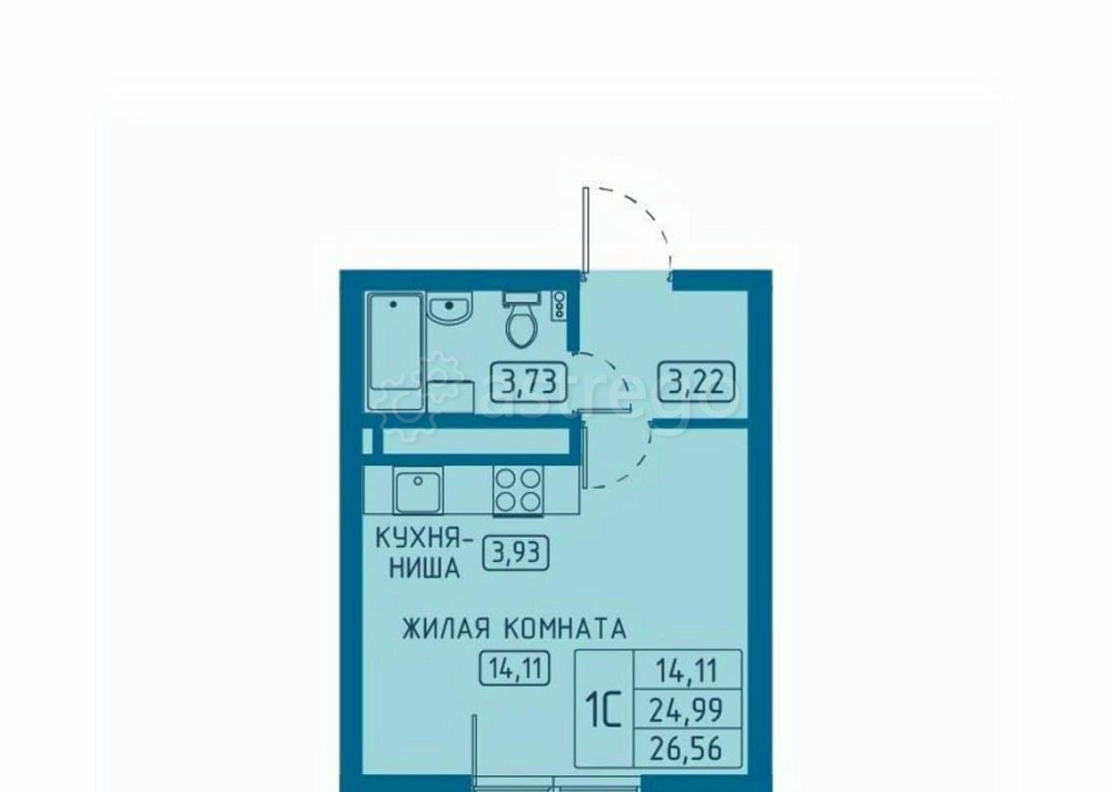 Студия, 26.56 м2, 8/20 эт. Красноярск - изображение 7