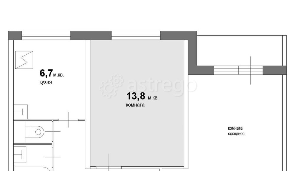 Комната, 13.8 м2, 10/12 эт. Москва - изображение 7