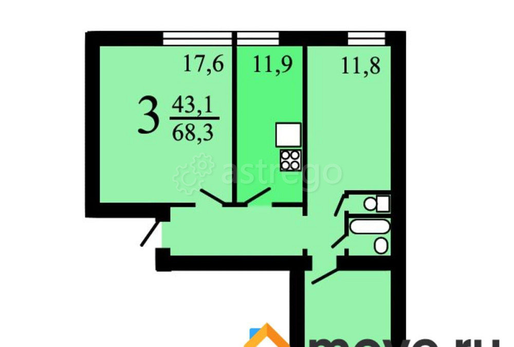 Комната, 17.7 м2, 12/12 эт. Москва - изображение 1