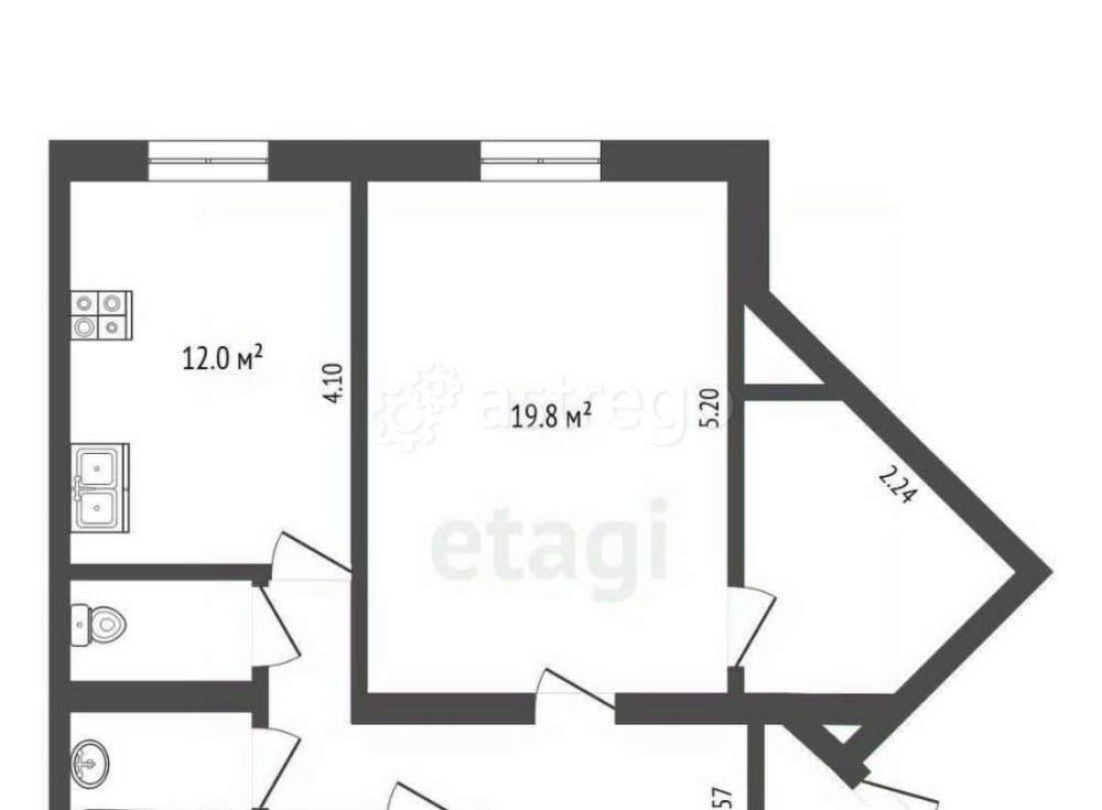 1-комн. квартира, 53.2 м2, 5/6 эт. Норильск - изображение 2