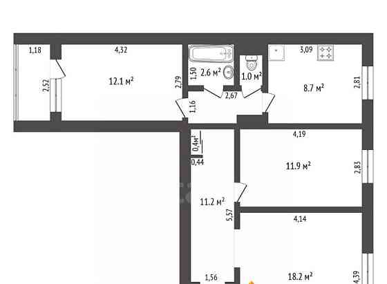 3-комн. квартира, 66 м2, 5/5 эт. Зея
