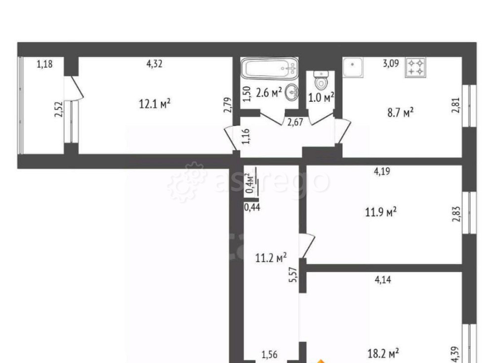 3-комн. квартира, 66 м2, 5/5 эт. Зея - изображение 4