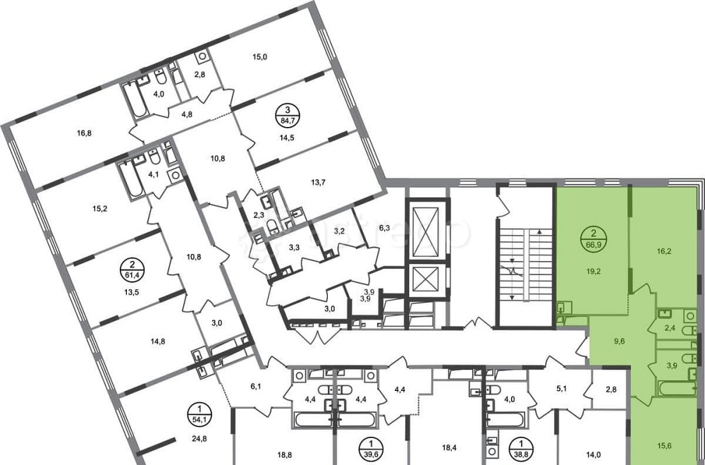 2-комн. квартира, 66 м2, 14/17 эт. Москва - изображение 4