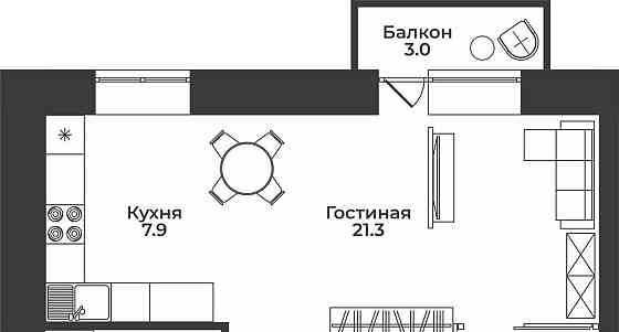 1-комн. квартира, 39.2 м2, 4/4 эт. Минусинск