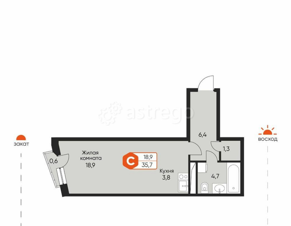 1-комн. квартира, 35.3 м2, 8/8 эт. Химки - изображение 1