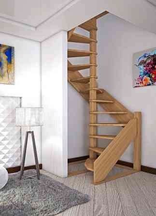 Деревянная винтовая лестница ЛЕС-1,2 универсальная Новосибирск