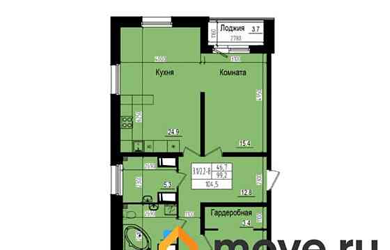 3-комн. квартира, 104.5 м2, 3/23 эт. Санкт-Петербург