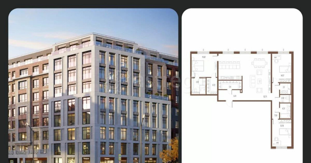 3-комн. квартира, 135.2 м2, 2/9 эт. Санкт-Петербург - изображение 1