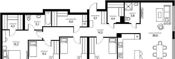 4-комн. квартира, 127.7 м2, 7/13 эт. Москва
