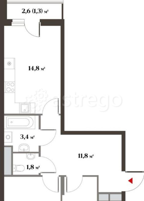 2-комн. квартира, 61.3 м2, 6/6 эт. Красногорск - изображение 1