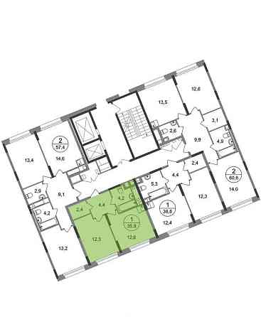 1-комн. квартира, 35 м2, 2/17 эт. Москва