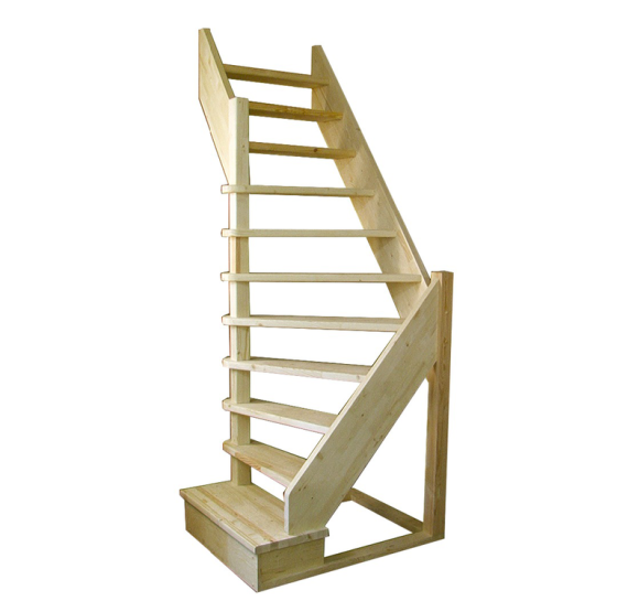 Деревянная лестница межэтажная с поворотом ЛЕС-92 универсальная 2.7 м Новосибирск