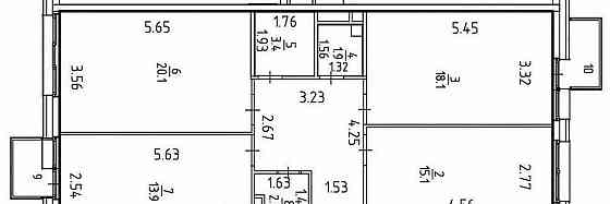 3-комн. квартира, 92 м2, 9/25 эт. Красноярск