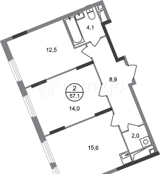 2-комн. квартира, 57 м2, 8/17 эт. Москва - изображение 1