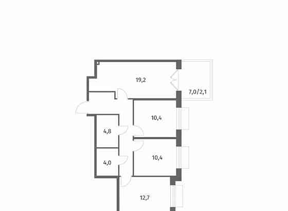 3-комн. квартира, 74.5 м2, 1/8 эт. Санкт-Петербург