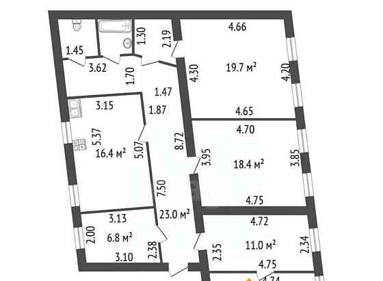4-комн. квартира, 121.4 м2, 2/3 эт. Санкт-Петербург