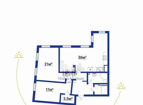 3-комн. квартира, 99 м2, 3/9 эт. Санкт-Петербург