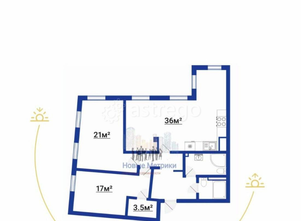 3-комн. квартира, 99 м2, 3/9 эт. Санкт-Петербург - изображение 4