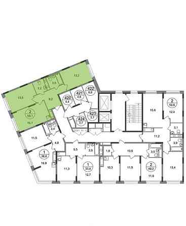 2-комн. квартира, 59 м2, 3/17 эт. Москва