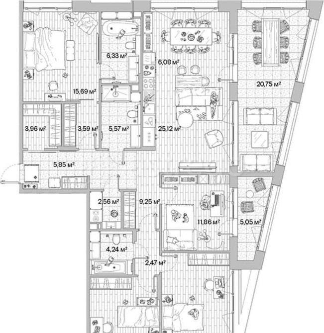 4-комн. квартира, 140.87 м2, 2/12 эт. Москва - изображение 1