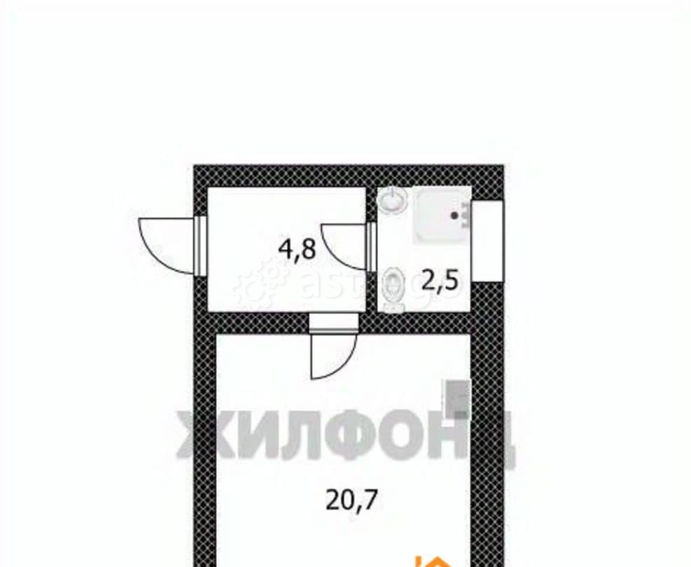 Студия, 28.8 м2, 2/2 эт. Павловск - изображение 3