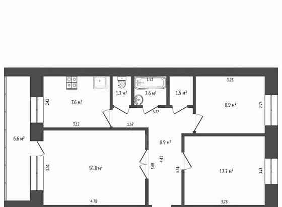 3-комн. квартира, 63.5 м2, 3/5 эт. Стерлитамак