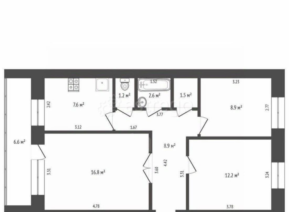3-комн. квартира, 63.5 м2, 3/5 эт. Стерлитамак - изображение 3