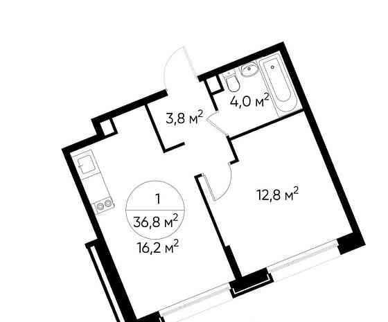 1-комн. квартира, 36 м2, 1/17 эт. Москва