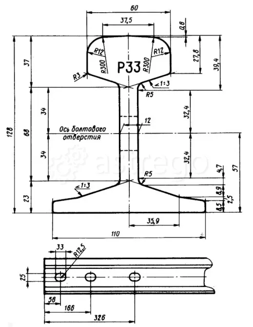 Рельс Р-33 ТУ 14-2Р-383-2004, отгрузка под заказ Владимир - изображение 2
