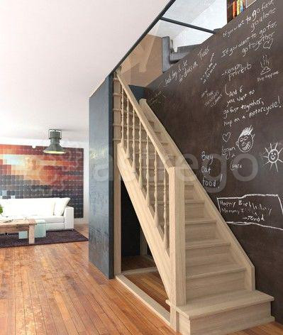 Деревянная лестница с поворотом ЛЕС-215 универсальная маршевая Новосибирск - изображение 1