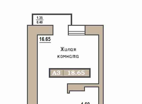 Студия, 18.95 м2, 2/9 эт. Красноярск