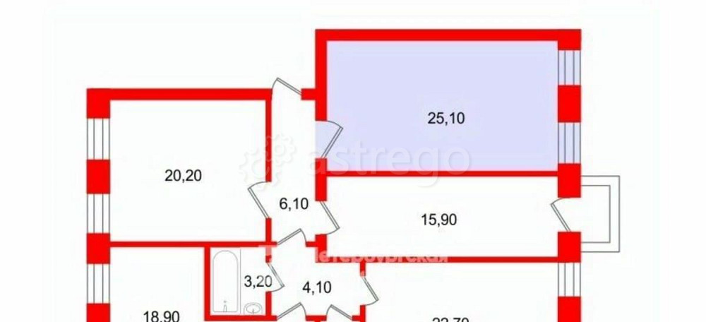 Комната, 25.1 м2, 5/5 эт. Санкт-Петербург - изображение 4