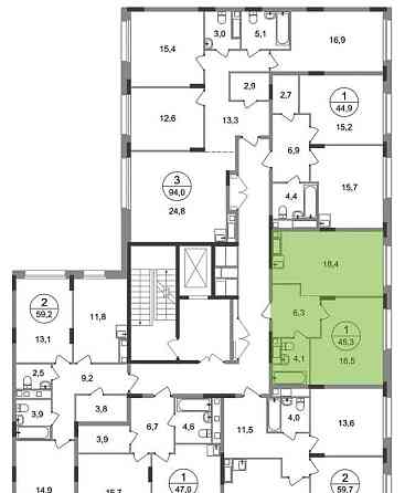 1-комн. квартира, 45 м2, 5/17 эт. Москва