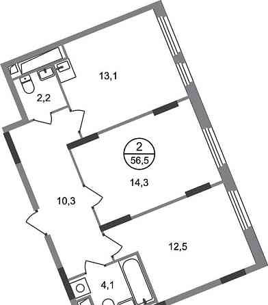 2-комн. квартира, 56 м2, 17/17 эт. Москва