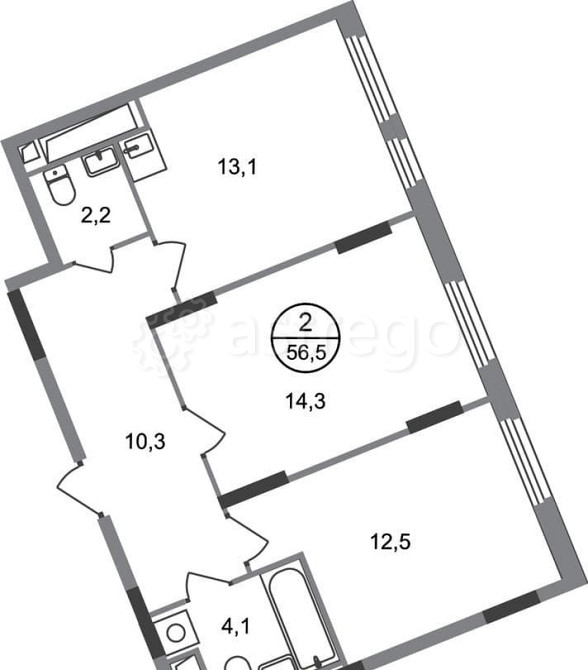 2-комн. квартира, 56 м2, 17/17 эт. Москва - изображение 1