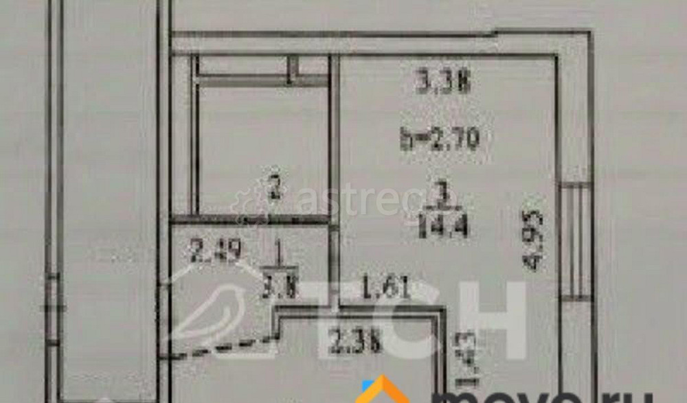 1-комн. квартира, 43.9 м2, 2/4 эт. Королев - изображение 1