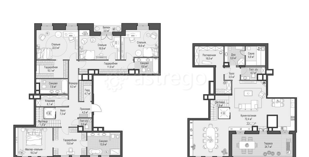 4-комн. квартира, 314 м2, 6/7 эт. Москва - изображение 1