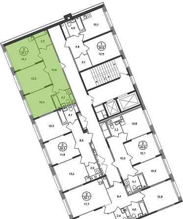 2-комн. квартира, 53 м2, 3/17 эт. Москва