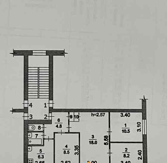 4-комн. квартира, 60.3 м2, 2/5 эт. Истра