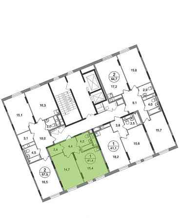 1-комн. квартира, 41 м2, 13/17 эт. Москва