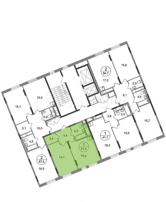 1-комн. квартира, 41 м2, 13/17 эт. Москва - изображение 4