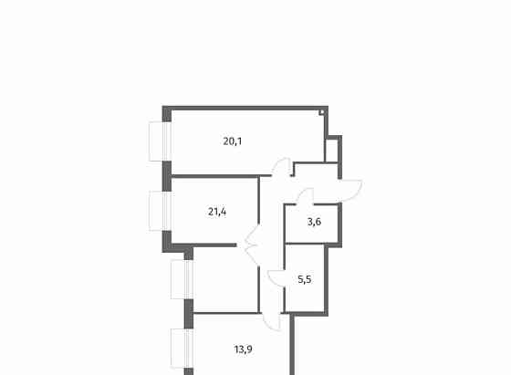 2-комн. квартира, 75.9 м2, 4/8 эт. Санкт-Петербург