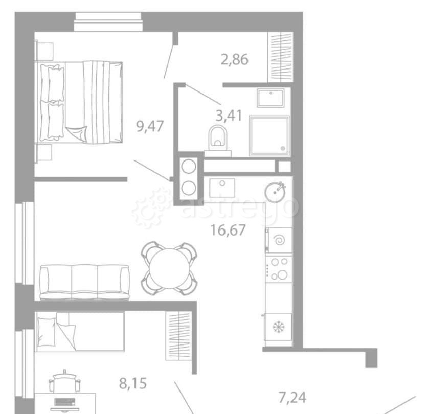 3-комн. квартира, 63.18 м2, 18/26 эт. Астрахань - изображение 1
