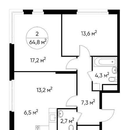 3-комн. квартира, 64 м2, 13/17 эт. Москва